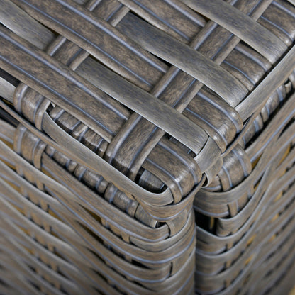 Outsunny 10-tlg. Gartengarnitur in Rattanoptik, mit Sitz- und Rückenkissen, rostfreier Metallrahmen, dunkelgrau