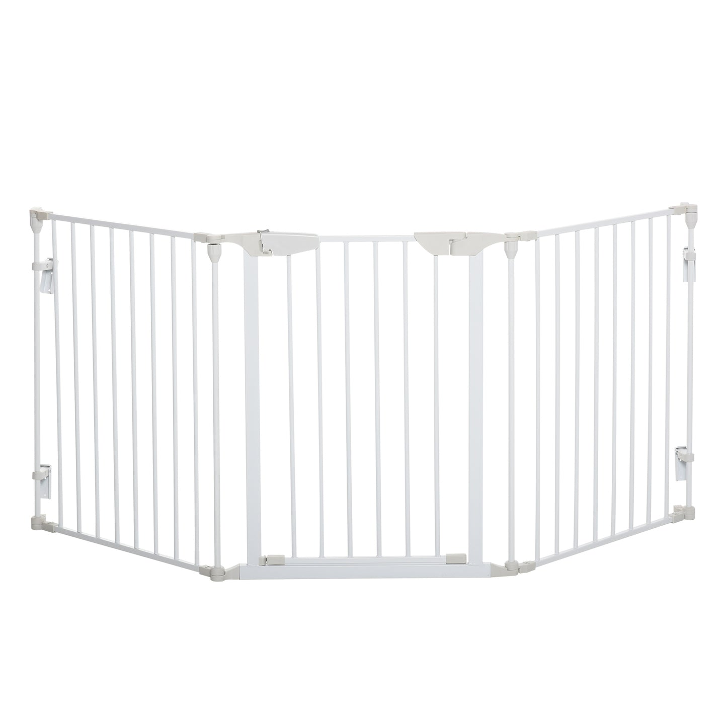 PawHut Absperrgitter Hund Freistehendes Schutzgitter 180 x 74,5 cm Hundegitter Klappbar Türschutzgitter Treppengitter Hundeabsperrgitter für Treppen, Türen, Küche, Flur, 3 Panelen, Weiß