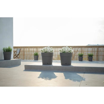 Flower pot and round capri -Capri - plastic - water tank - diameter 50 cm - white - Artevasi