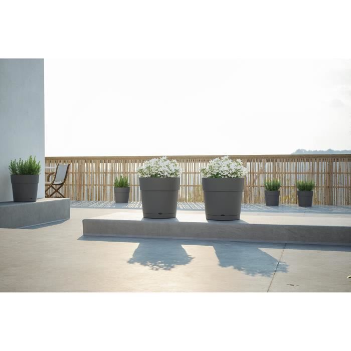 Flower pot and round capri -Capri - plastic - water tank - diameter 50 cm - white - Artevasi