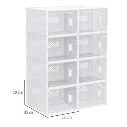 HOMCOM Modulares Regalsystem mit 8 Fächern, Steckregal, 25 cm x 35 cm x 19 cm, Transparent