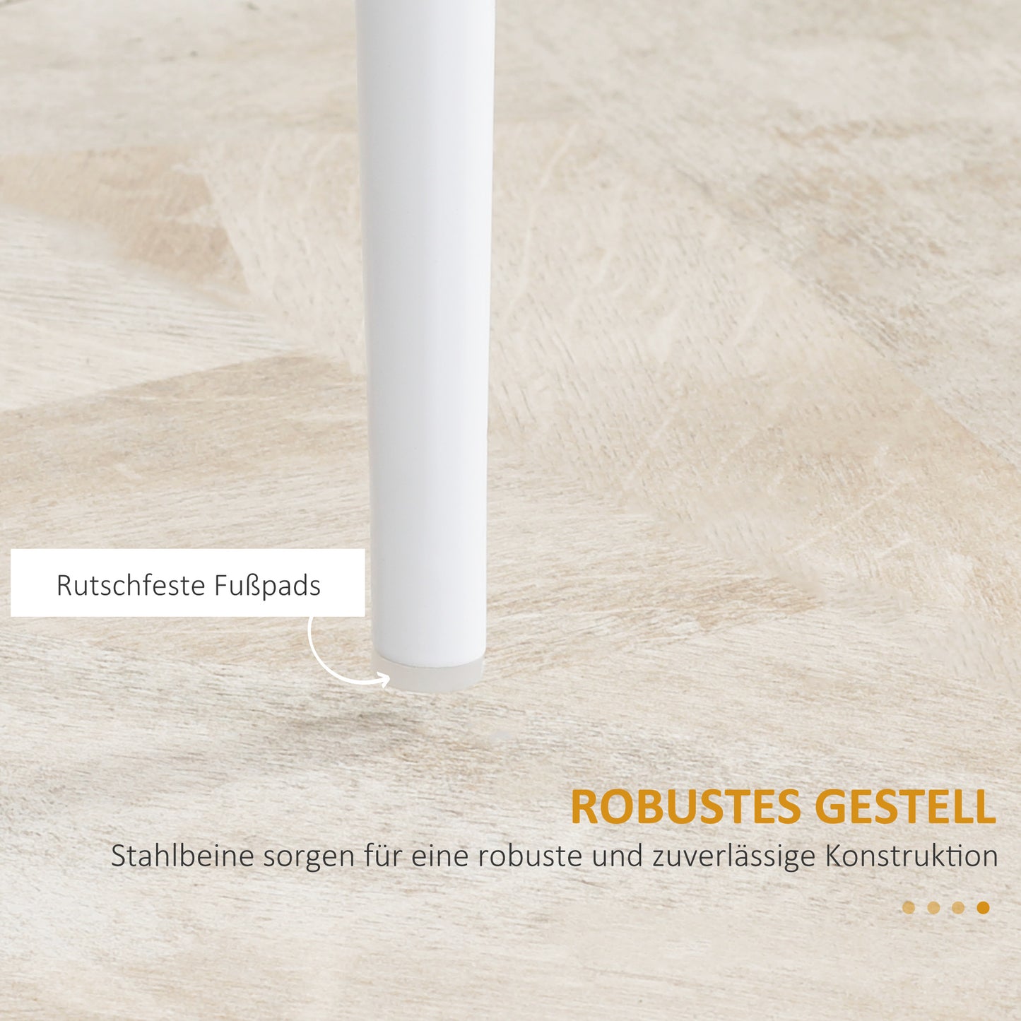 HOMCOM 4er-Set Stühle, Esszimmerstühle, Küchenstühle, 41 cm x 50 cm x 97 cm, Weiß