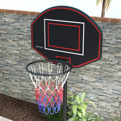 SPORTNOW Basketballständer, höhenverstellbar, robust, 1,7-2,3 m Korbhöhe, Stahlrahmen, Schwarz