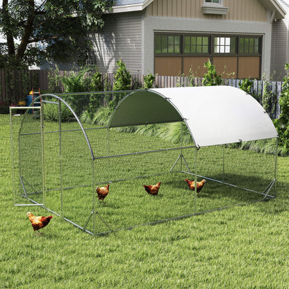 PawHut Gehege für Kleintiere, Outdoor-Freilaufgehege für Hühner, Kaninchen, Enten, stabile Konstruktion, Stahl und Oxford-Stoff