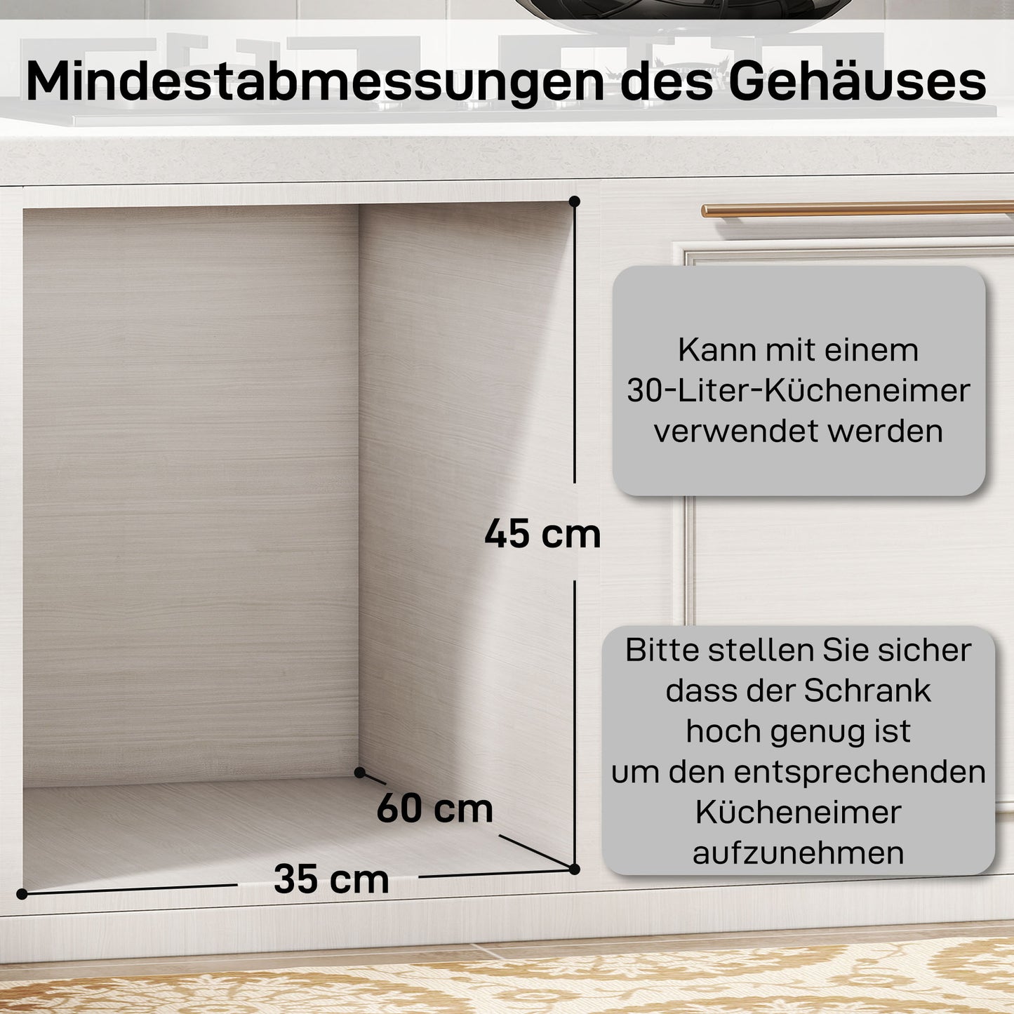 HOMCOM Ausziehbarer Mülleimer, Küchenmüllbehälter mit 2 herausnehmbaren Eimern, Griff, 30 Liter (20 L+10 L), Metall, Grau