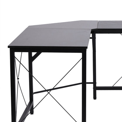 HOMCOM Computertisch Schreibtisch L-Form Eckschreibtisch Winkelschreibtisch MDF Schwarz 150 x 150 x 76 cm