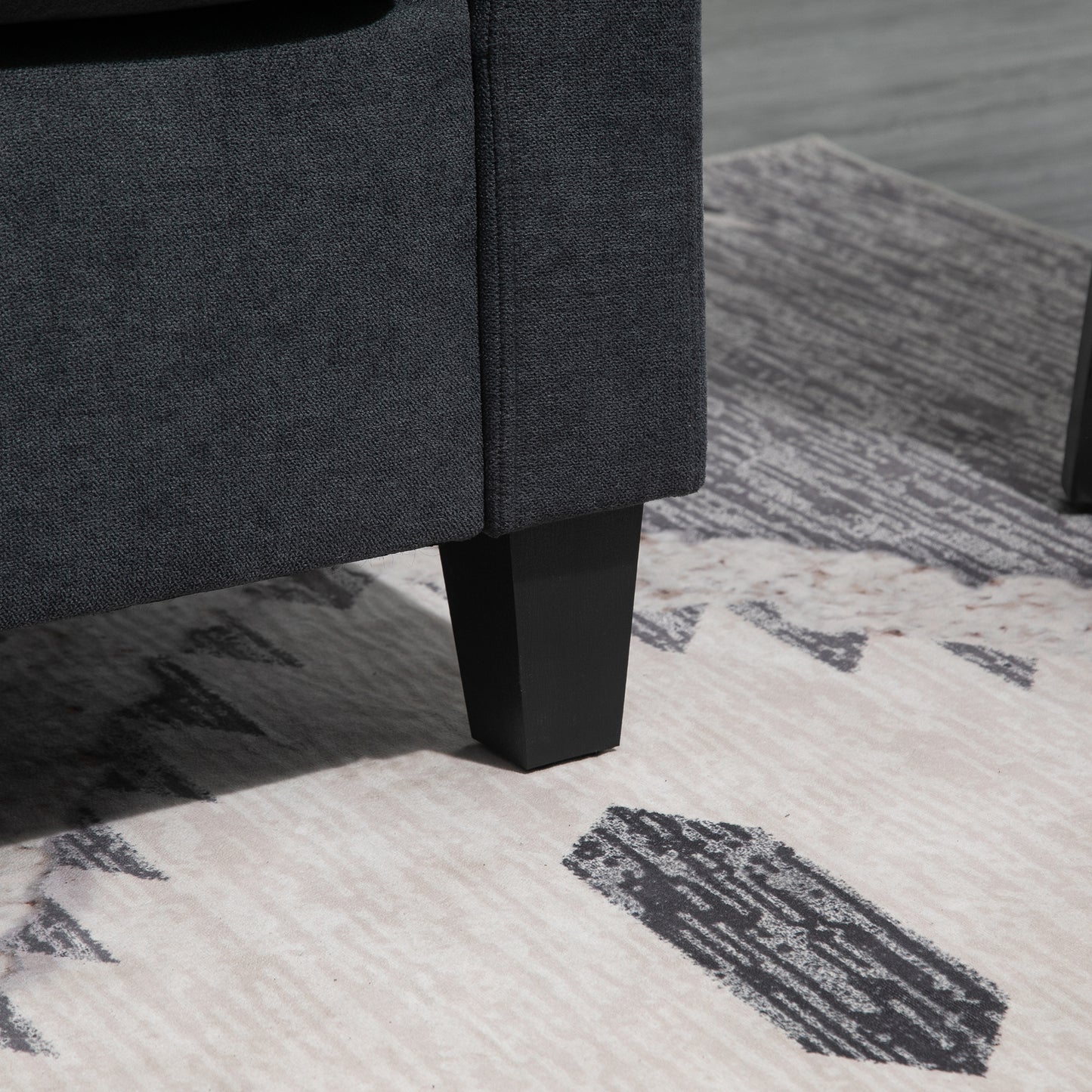 HOMCOM Ecksofa, Couchgarnitur, mit wendbarer Chaiselongue, 197 x 139 x 91cm, dunkelgrau