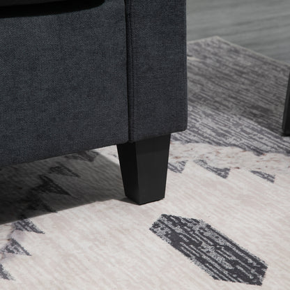 HOMCOM Ecksofa, Couchgarnitur, mit wendbarer Chaiselongue, 197 x 139 x 91cm, dunkelgrau