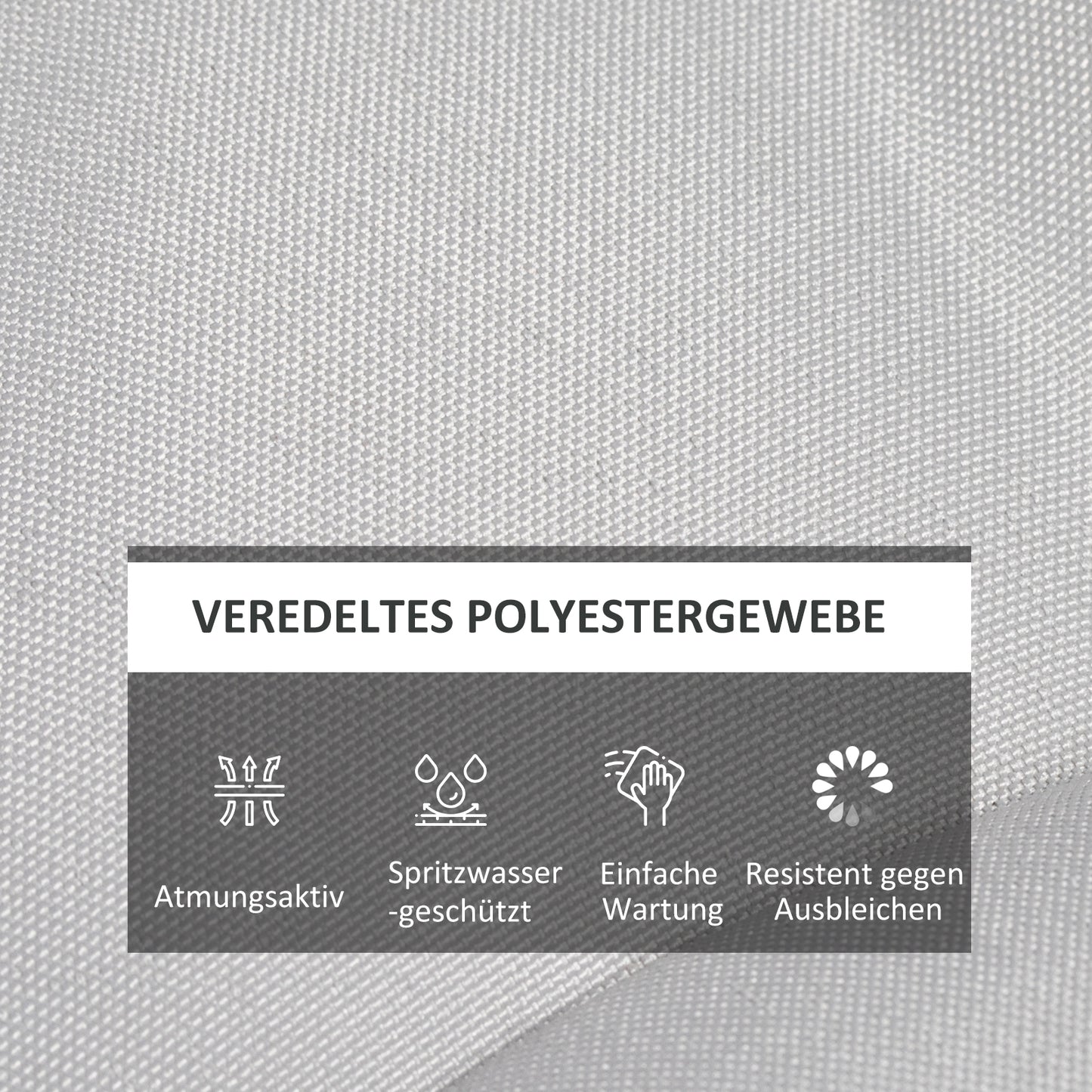 Outsunny Gartenstuhauflage Sitzpolster Gartenpolster, mit Steppung, 40 x 40 x 4 cm, Hellgrau