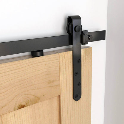 HOMCOM Schiebetüren-Beschlagsatz 180 cm Komplett-Set mit Schienen, Rollen, Anti-Sprung-Vorrichtungen Kohlenstoffstahl