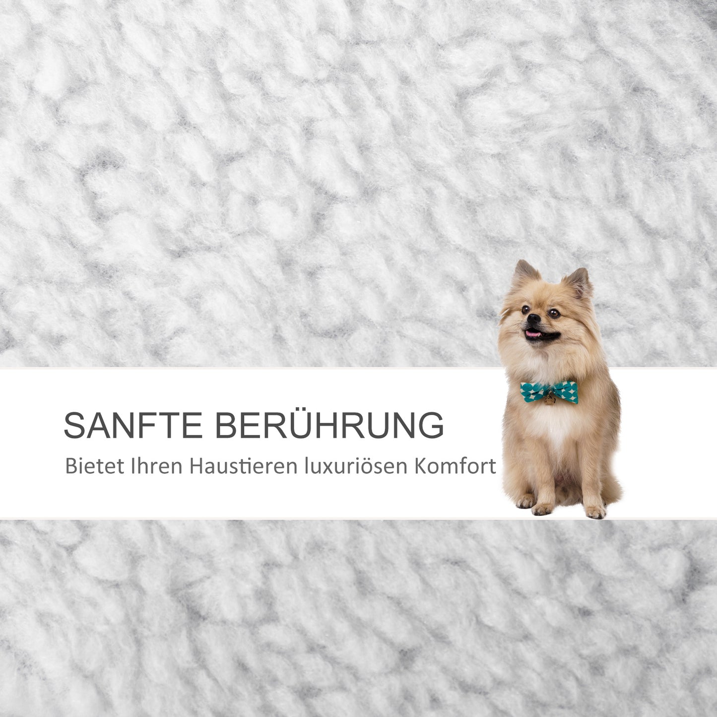 PawHut Katzentreppe 3-stufige Haustiertreppe mit Kratzsäulen Ball Hundetreppe Tiertreppe für Katzen bis 5 kg Plüsch Jute Weiß 45 x 40 x 48 cm