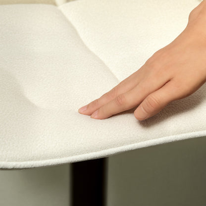 HOMCOM Moderner Barhocker, 2er-Set drehbare Barstühle mit Rückenlehne, höhenverstellbar, mit Fußstütze, gepolstert, Beige