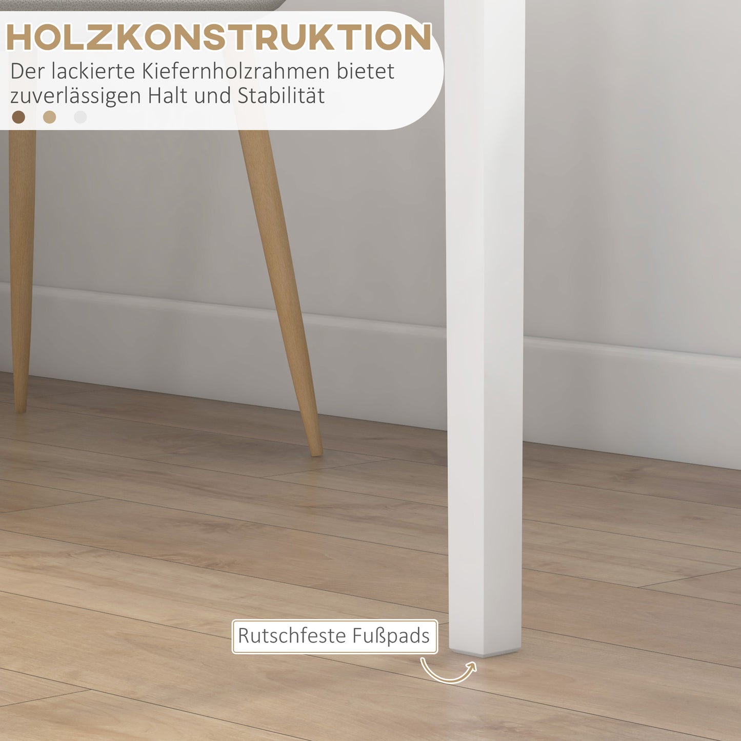 HOMCOM Küchentisch Esstisch Quadratischer Tisch, modernes Design, 75 cm x 75 cm x 76 cm, Weiß