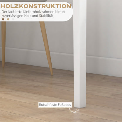 HOMCOM Küchentisch Esstisch Quadratischer Tisch, modernes Design, 75 cm x 75 cm x 76 cm, Weiß