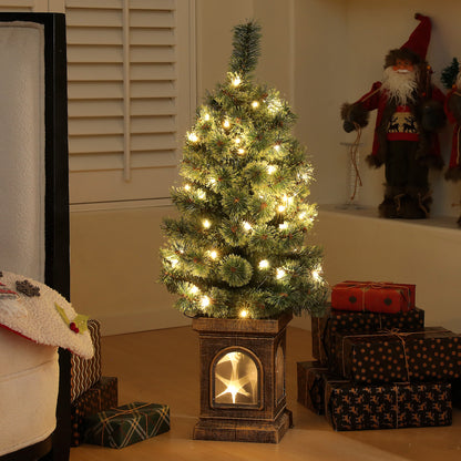 HOMCOM Weihnachtsbaum, naturgetreue Erscheinung, integrierte LEDs, dimmbar, 8 Modi, 45 x 90 cm, Grün