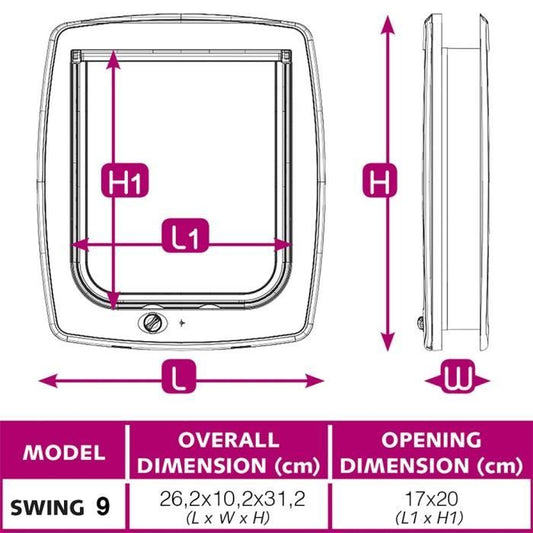 FERPLAST Chatiere Plastic Swing - 26.2 x 10.2 x 31.2 cm - Brown - For large cat and small dog