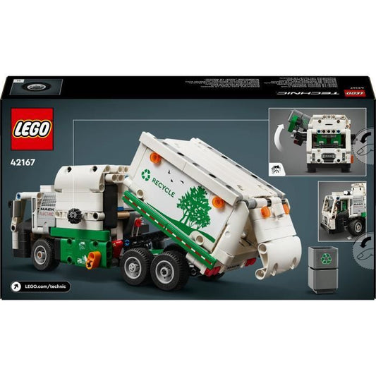 LEGO 42167 Technic Mack LR Electric Garbage Truck, Electric Truck Toy, Recycling Vehicle