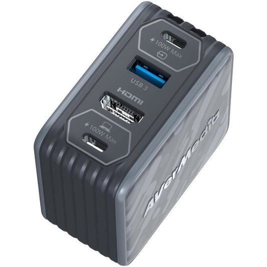 GaN Charger - AVERMEDIA - 100W with FHD Video Capture GC313Pro Black