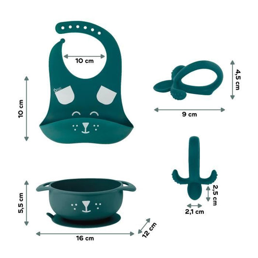 Babymoov Meal set 6-12 months 3 pieces, FIRST'ISY Dog Blue