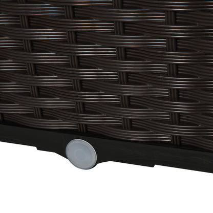 Outsunny Hochbeet, Pflanzkasten mit Abflusslöchern, Blumenkasten im Rattan-Look, Kunststoff, Braun, 40 x 40 x 44 cm