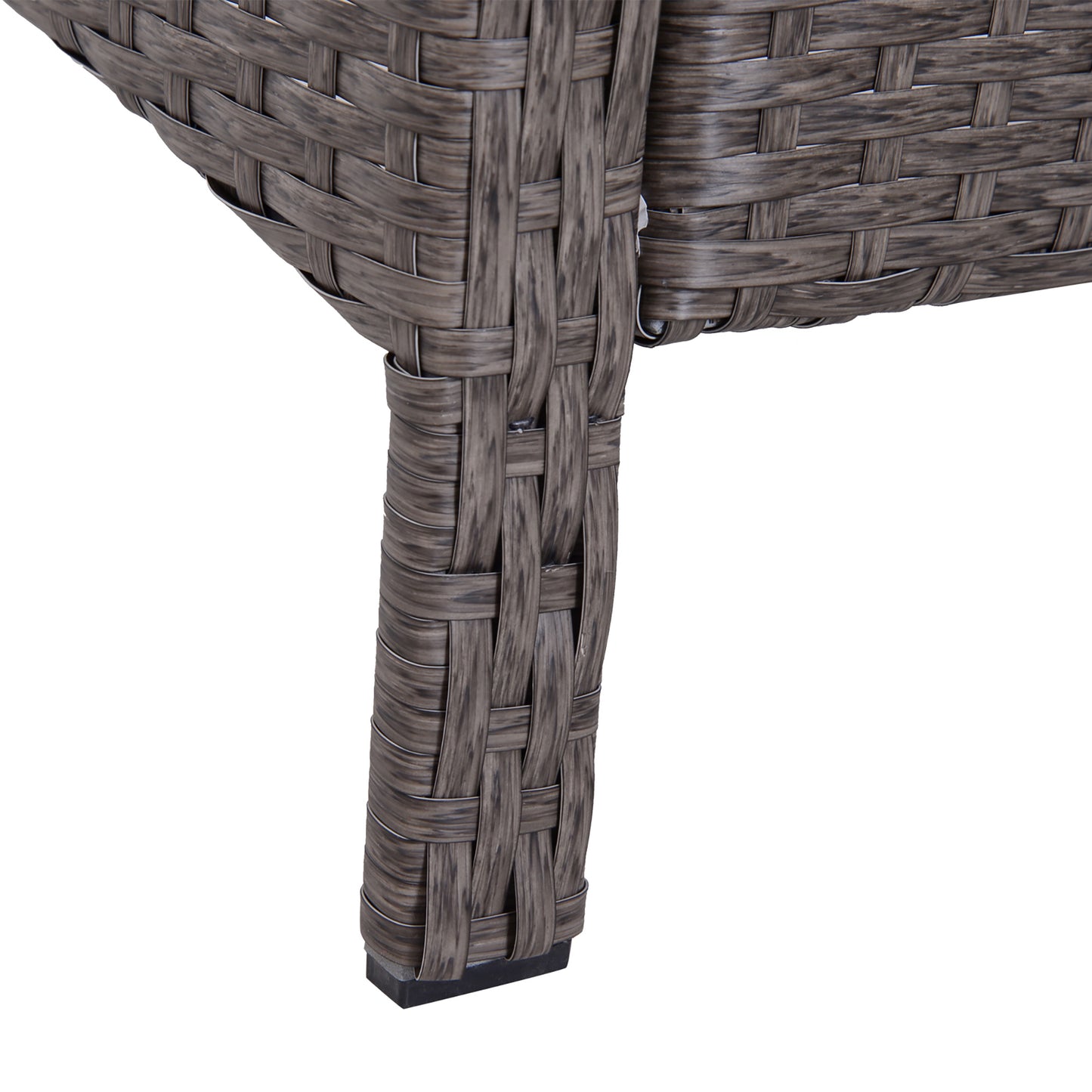 Outsunny 5-tlg. Polyrattan Gartenmöbel Sitzgruppe Gartenset Sofagarnitur Garnitur Lounge mit Kissen Dunkelgrau 2 x Sessel 1 x Couchtisch 2 x Hocker