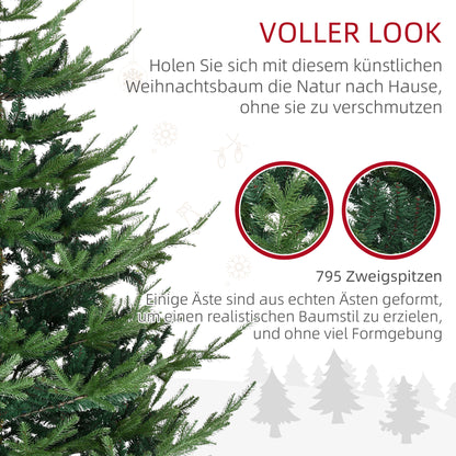 HOMCOM Künstlicher Weihnachtsbaum 180 cm Kieferbaum künstlich mit 795 Spitzen, klappbar Füße Stahlrahmen