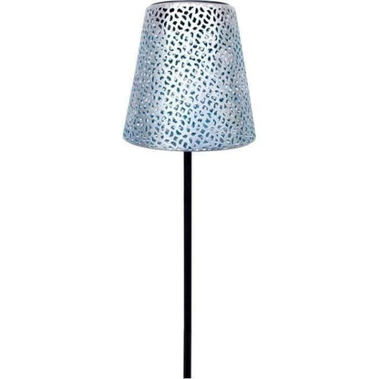 Solar lamp - GARDEN ID Silver - Ø12 h70 cm - Autonomy 6-8h - Stabilizing foot - On/off button - AAA battery.