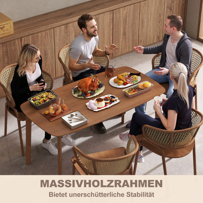 HOMCOM Esstisch, Landhausstil, lackierte Oberfläche, Holz, 150 x 80 cm, Braun