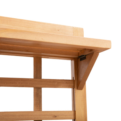 Outsunny Hochbeet Pflanztisch Blumentisch Arbeitstisch Gärtnertisch Gewächshaus Holzpflanztisch für Garten Balkon, 105 x 40 x 135 cm, Tanne, nicht gewebter Stoff, Braun