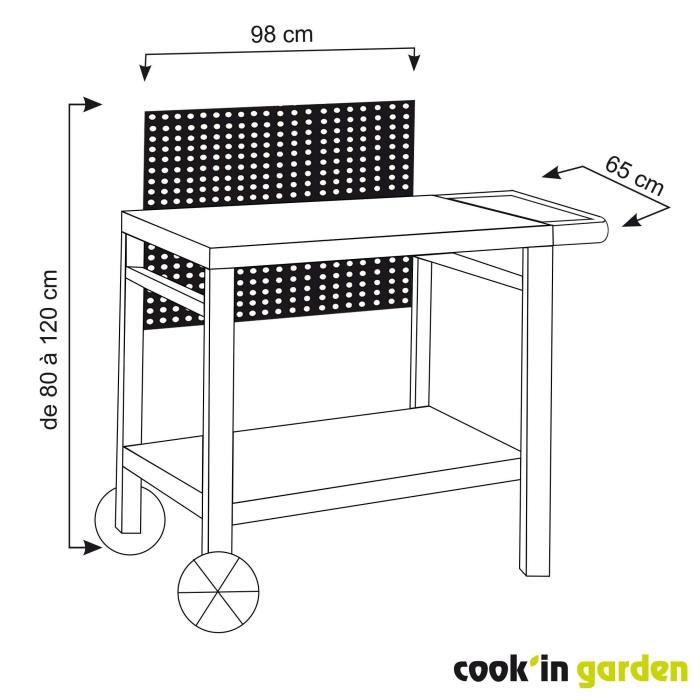 Serving trolley - COOK'IN GARDEN - Reva 80 - 100% metal
