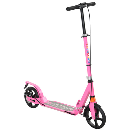 AIYAPLAY Roller Kinder Scooter mit verstellbaren Griffen klappbarer Kinderroller für Kinder 6-12 Jahre 94 x 36 x 88-103 cm Rosa