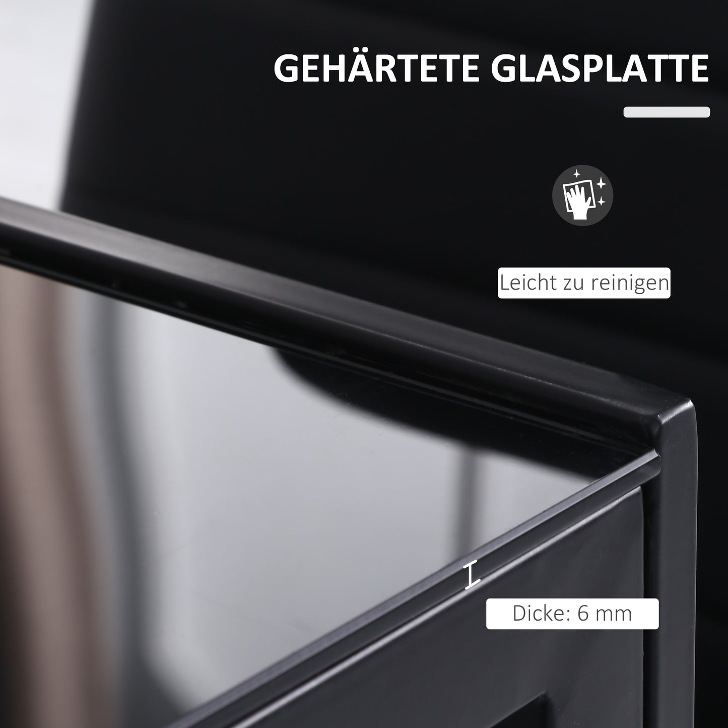 HOMCOM Esstisch Küchentisch großer Tisch, modernes Design, 120 cm x 60 cm x 75 cm, Schwarz