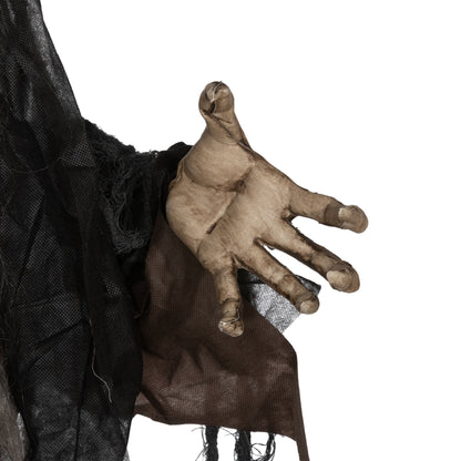 HOMCOM Grünes Monster, Helloweendeko, gruselige Soundeffekte, rote Augen, beweglich, 183 cm