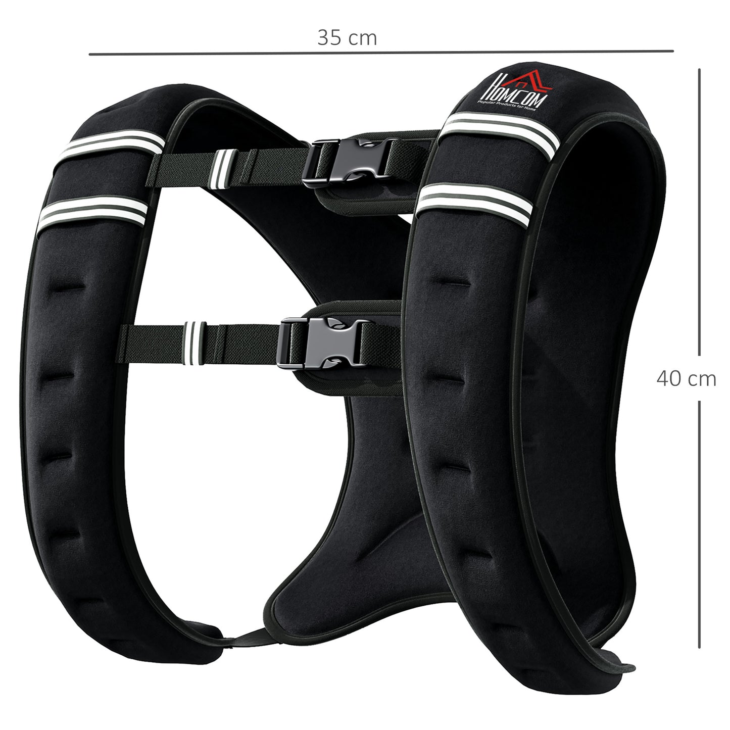 HOMCOM Gewichtsweste 5 KG / 8 KG / 10 KG verstellbare Trainingsweste mit herausnehmenbar Gewichten Laufweste Damen Herren für Muskelaufbau Krafttraining, Laufen, Fitness, Cross Training