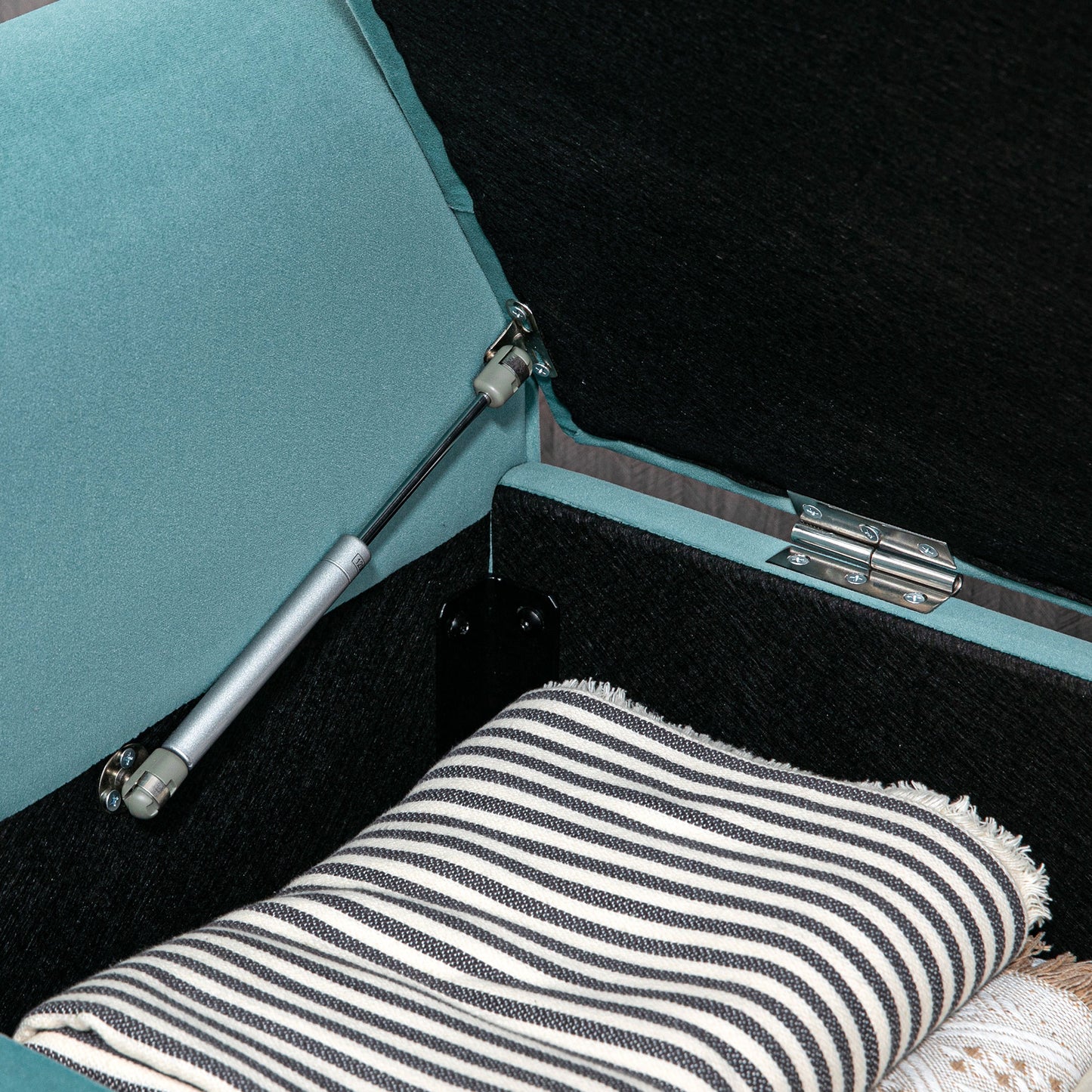 HOMCOM Sitzbank im Vintage-Design, Sitzbank mit Stauraum, Samtoptik, Grün