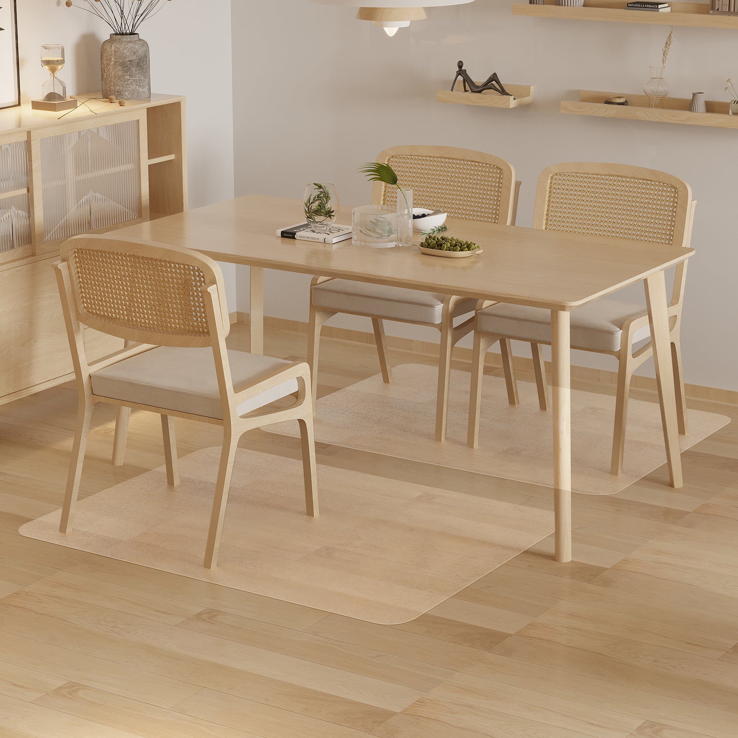 HOMCOM Bodenschutzmatte, rutschfest, 1,5mm dick, 90x120cm, Transparent