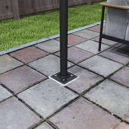Outsunny Schirmständer, Sonnenschirmbasis, Bodenhalter für Sonnenschirme, feste Installation, Metall, Dunkelgrau