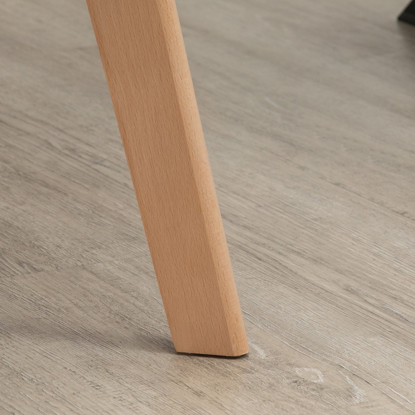 HOMCOM 2er-Set Stühle, Esszimmerstühle, Samtoptik, Holzbeine, 54 cm x 57 cm x 80 cm, Grau + Natur