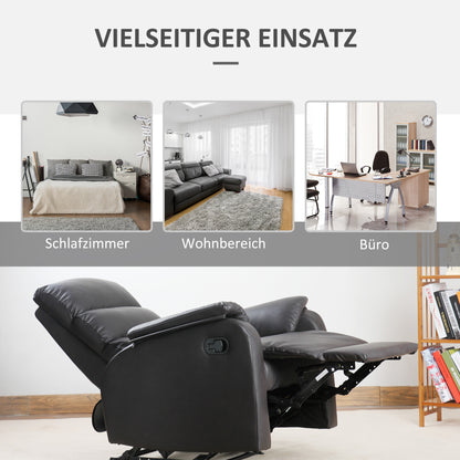 HOMCOM Relaxsessel Fernsehsessel Couch-Sessel Liegesessel Winkelschreibtisch mit CPU-Ständer verstellbar ergonomisch Kunstleder Stahl Braun 75 x 92 x 99 cm