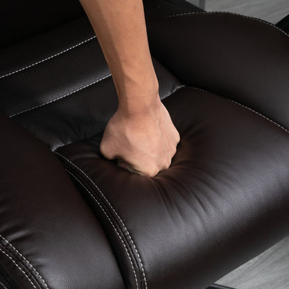 Vinsetto Bürostuhl med Massagefunktion, Höhenverstellbarer Chefsessel, ergonomisk Drehstuhl, 6 Vibrationspunkte, Braun