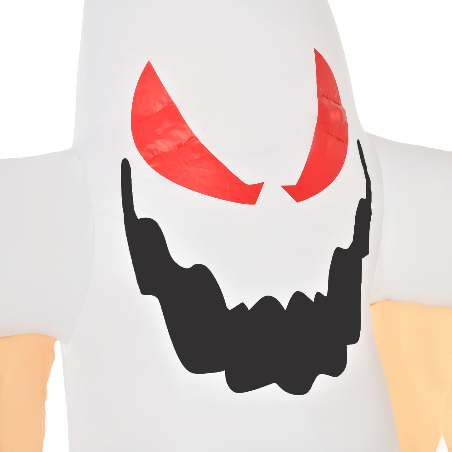 HOMCOM Halloween aufblasbares Gespenst 2,4 m Dekoration mit LEDs IP44 Selbstaufblasender Polyester Weiß + Rot 150 x 80 x 240 cm