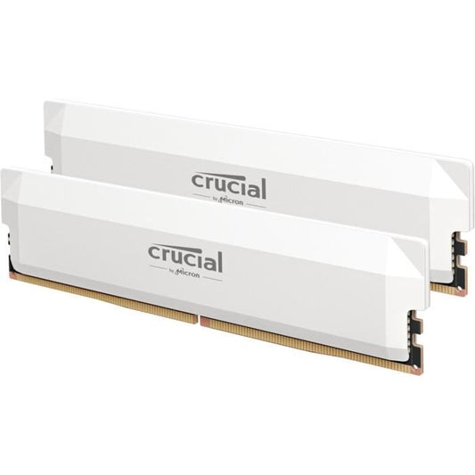 CRUCIAL DDR5 PRO RAM Memory - Overclocking Edition - Kit 64GB (2 x 32GB) - 6400 MT/s - CL40 - UDIMM - White