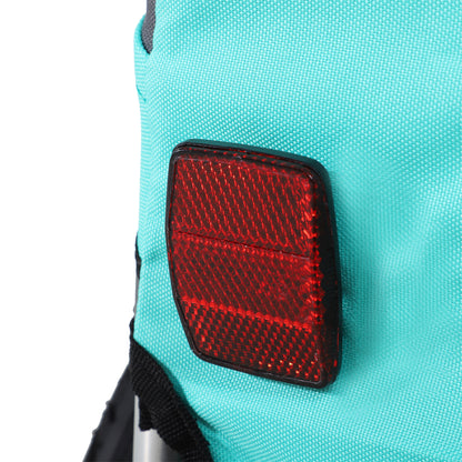 PawHut Haustieranhänger Hundeanhänger Fahrradanhänger bis 20kg klappbar Reflektor Regenschutz Stahl Grau + Grün 130 x 73 x 90cm