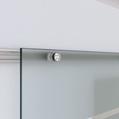 HOMCOM Glasschiebetür Schiebetür Glastür Zimmertür teilsatiniert 900 x 2050 mm