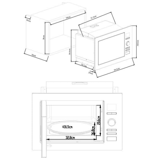 Continental built -in Grill Edison CEMO25GINE black stainless steel L59.5 x H38.8 x P40.1 cm 25L