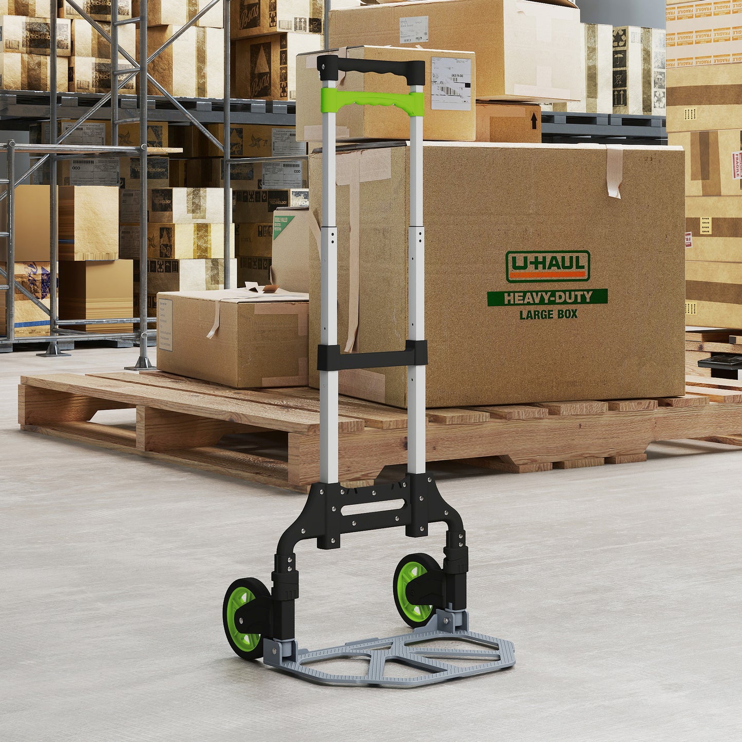 HOMCOM Sackkarre klappbar Aluminium Transportkarre mit Teleskopgriff Höhenverstellbar 100 cm
