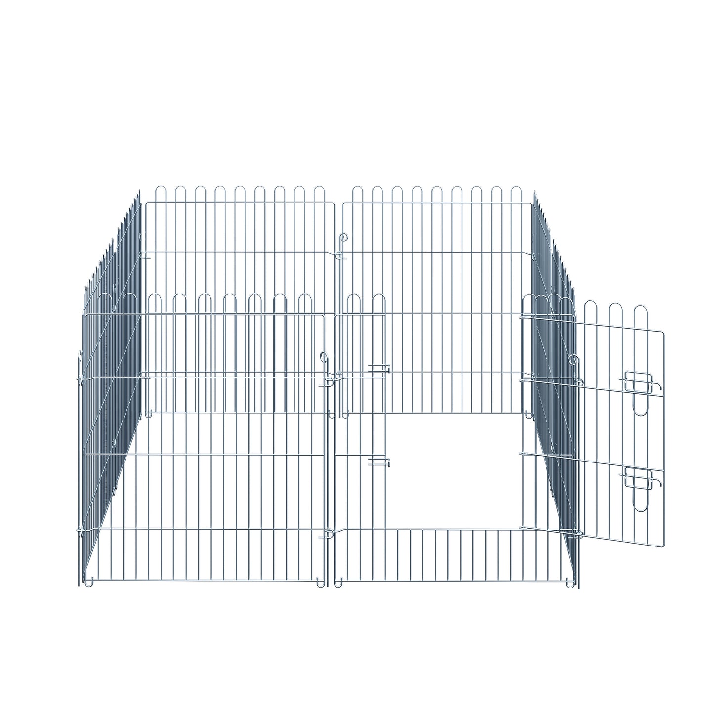 PawHut Freilaufgehege Welpenauslauf Welpenzaun Laufstall Welpengitter für Tiere 8-teilig B63 x H76 cm