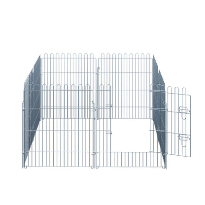 PawHut Freilaufgehege Welpenauslauf Welpenzaun Laufstall Welpengitter für Tiere 8-teilig B63 x H76 cm