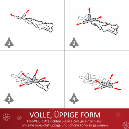 HOMCOM Mini-Weihnachtsbaum Weihnachtsdekoration Weihnachtsdeko, inkl. Weihnachtskugeln und LED-Lichter 60 cm, Mehrfarbig