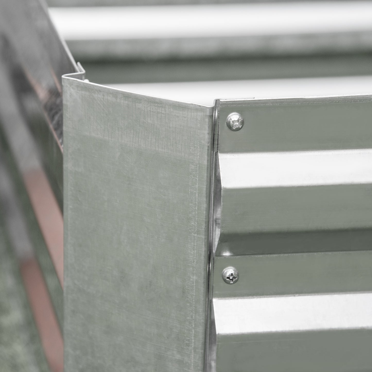 Outsunny Hochbeet aus verzinktem Stahl Gartenbeet Pflanzkasten für Garten Blumenkasten Blumenkübel Silber 120 x 90 x 30 cm